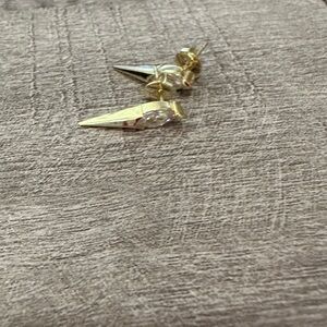 Gold and Silver Spike Earrings